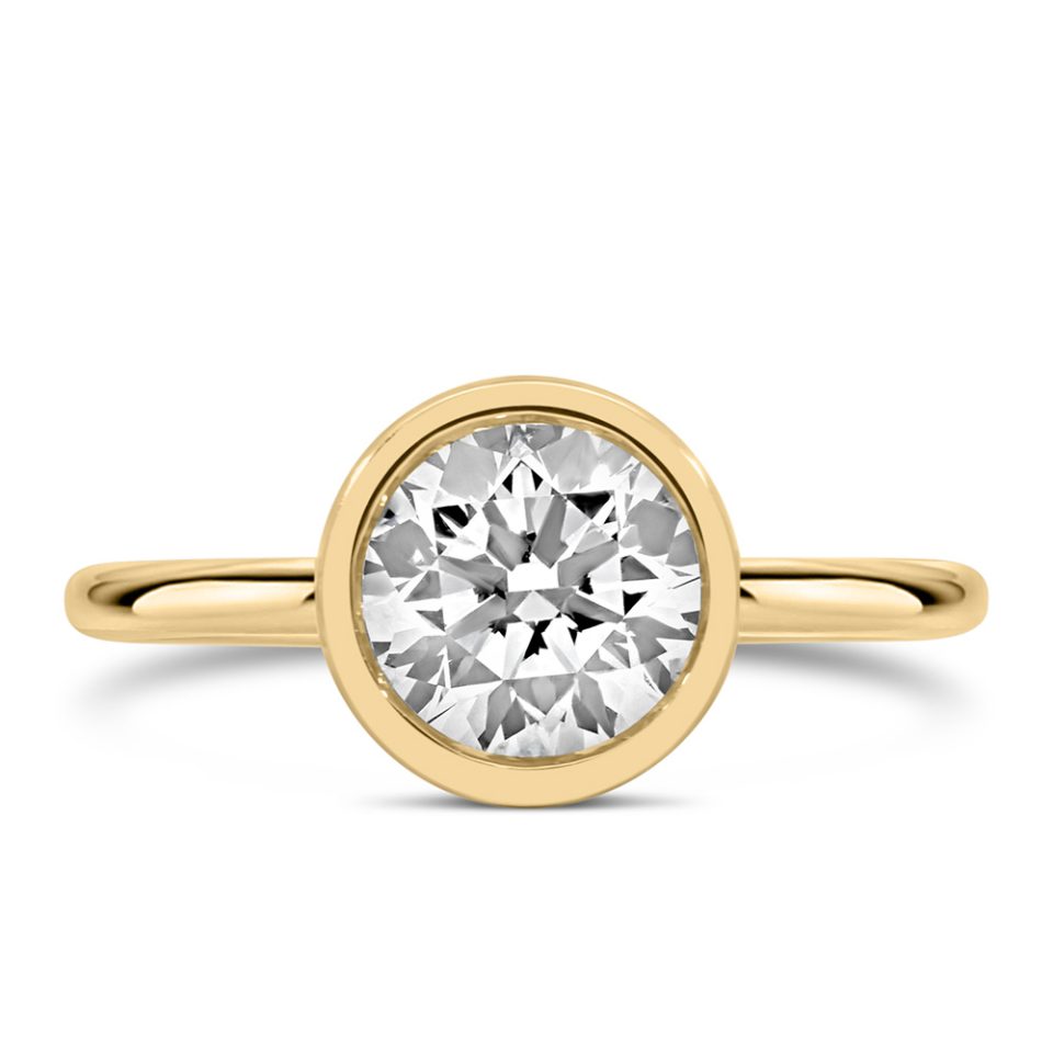 Ring with 1.50 Carat Lab Created Diamond in 14kt Yellow Gold
