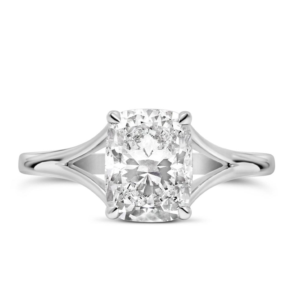 Ring with 2.00 Carat Lab Created Diamond in 14kt White Gold