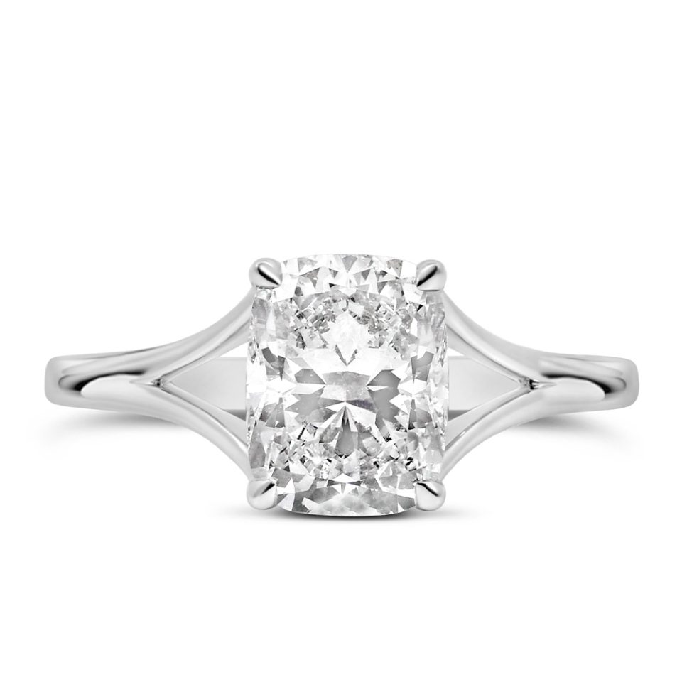 Ring with 2.00 Carat Lab Created Diamond in 14kt White Gold