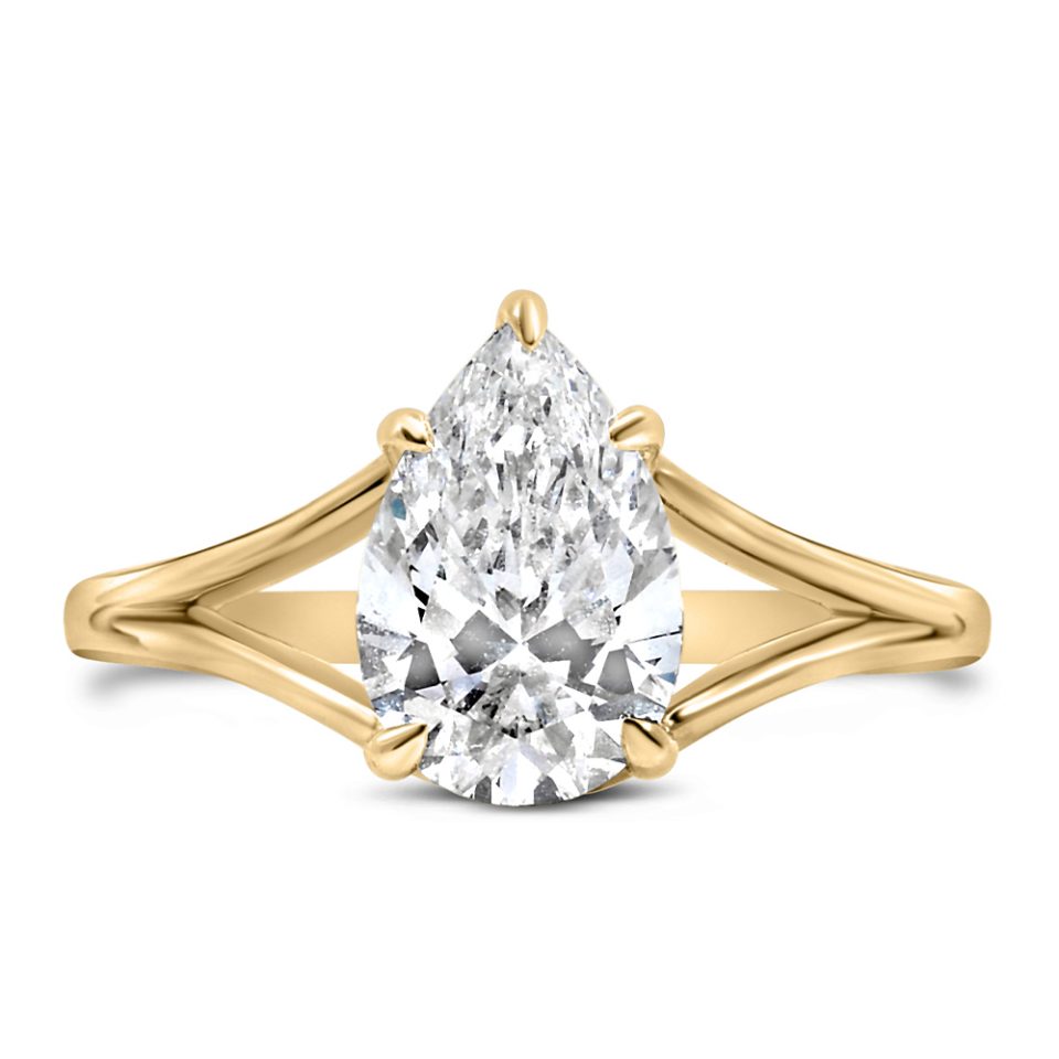 Ring with 2.00 Carat Lab Created Diamond in 14kt Yellow Gold