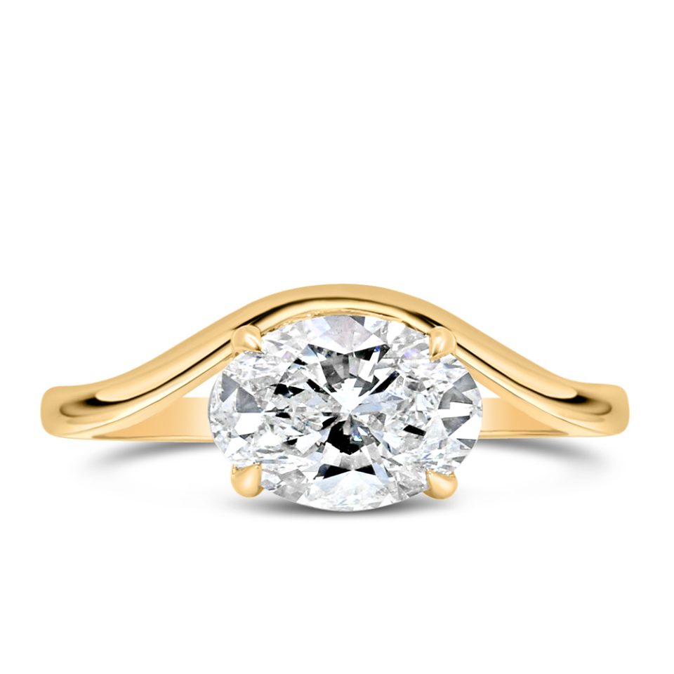 Ring with 1.50 Carat Lab Created Diamond in 14kt Yellow Gold