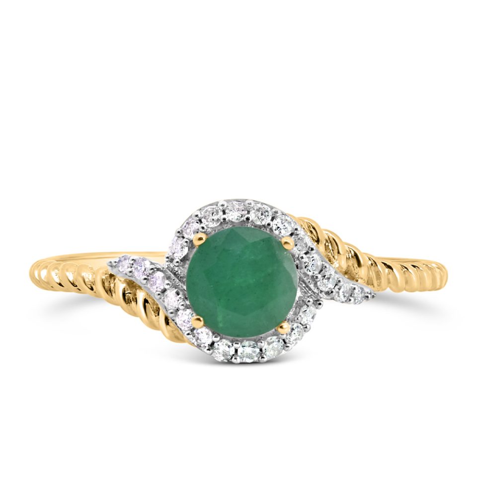 Emerald Ring in 10kt Yellow Gold