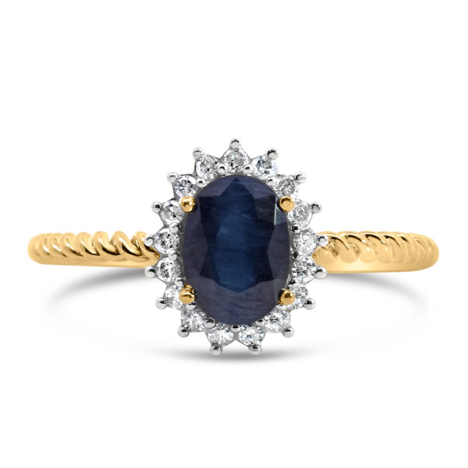 Blue Sapphire Ring in 10kt Yellow Gold