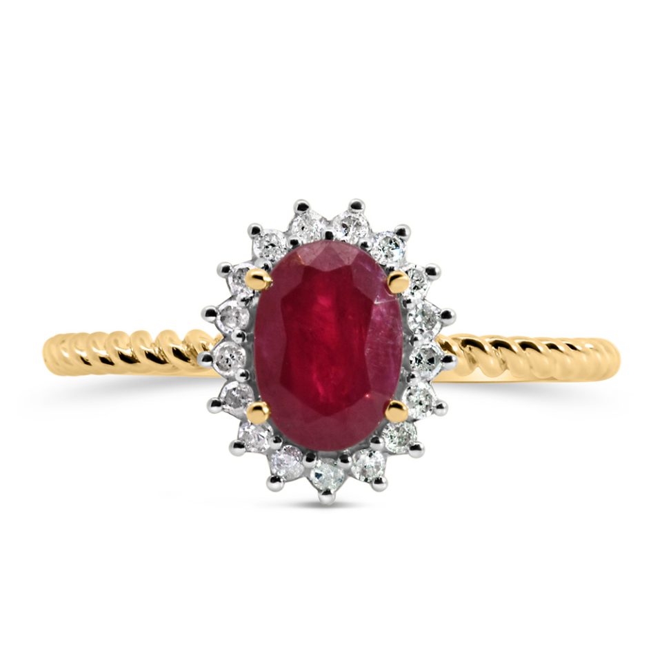 Oval Ruby Ring in 10kt Yellow Gold