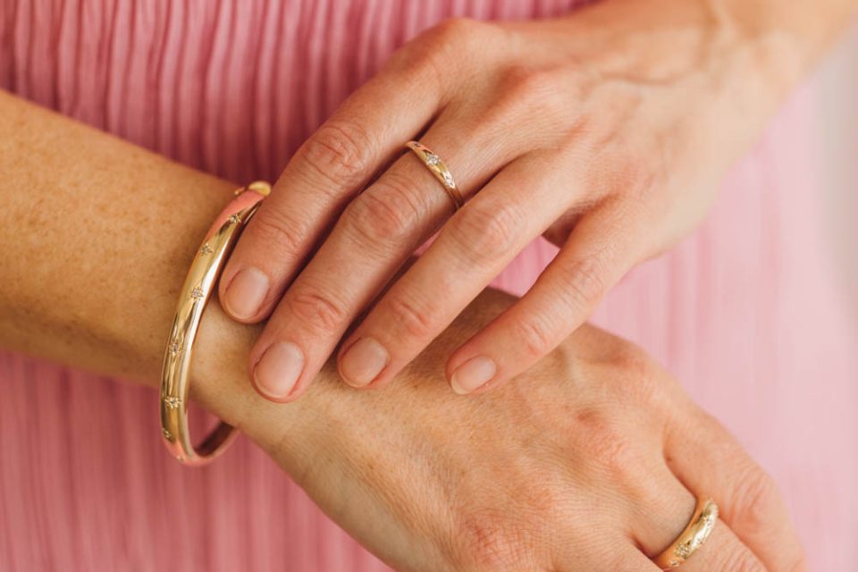 1970s Barbie Starlight Stacking Ring with .07 Carat TW of Diamonds in 10kt Yellow Gold