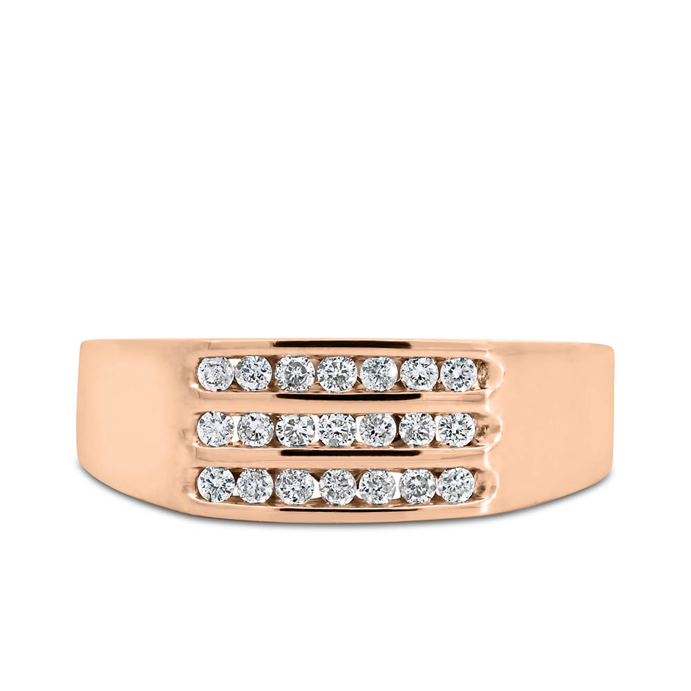 Men’s Ring with .33 Carat TW of Diamonds in 10kt Rose Gold