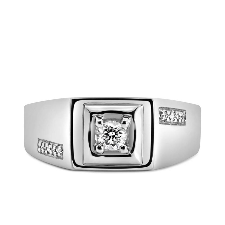 Men's Fire of the North Ring with .21 Carat TW of Diamonds in 10kt White Gold