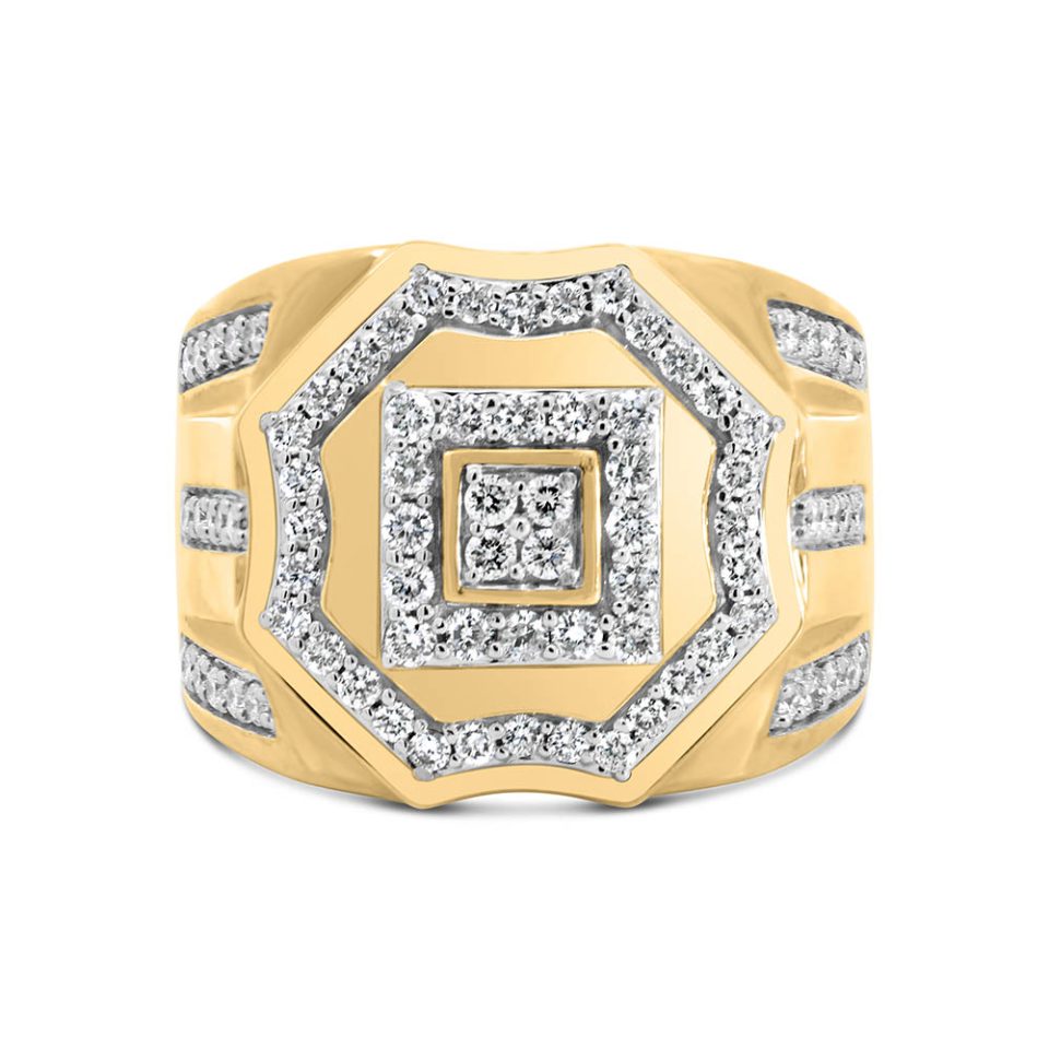 Men's Ring with 1.00 Carat TW of Diamonds in 10kt Yellow Gold