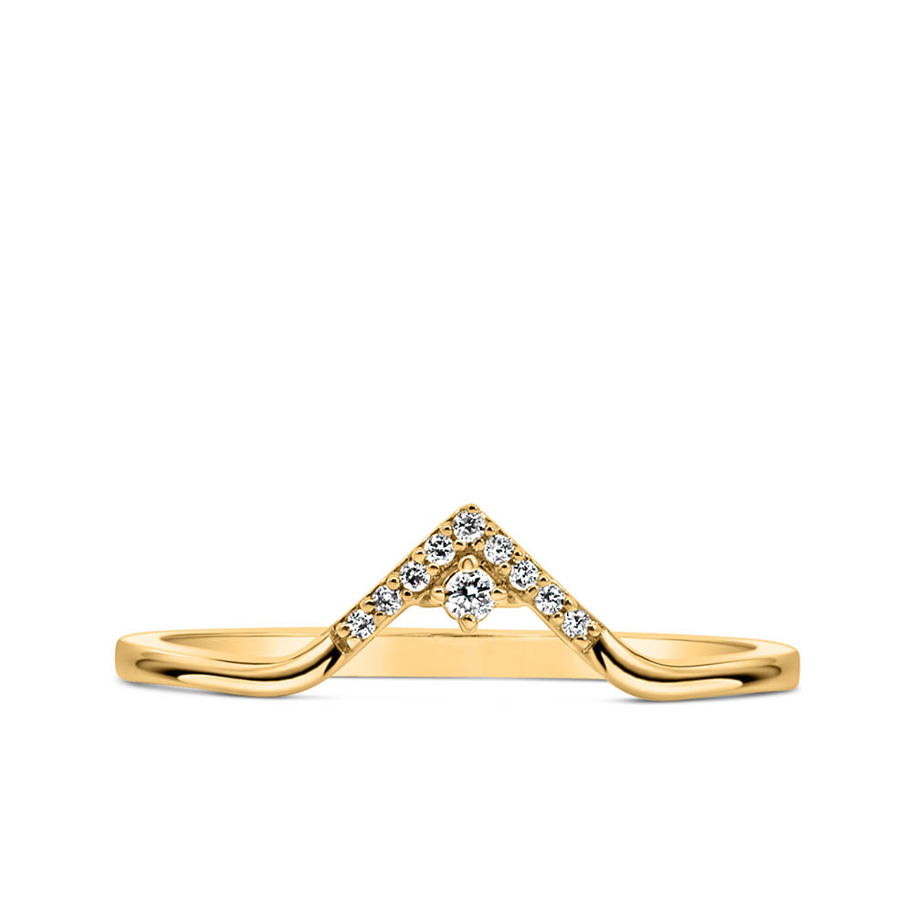 1990s Barbie Totally Triangle Chevron Ring with .05 Carat TW of Diamonds 10kt Yellow Gold