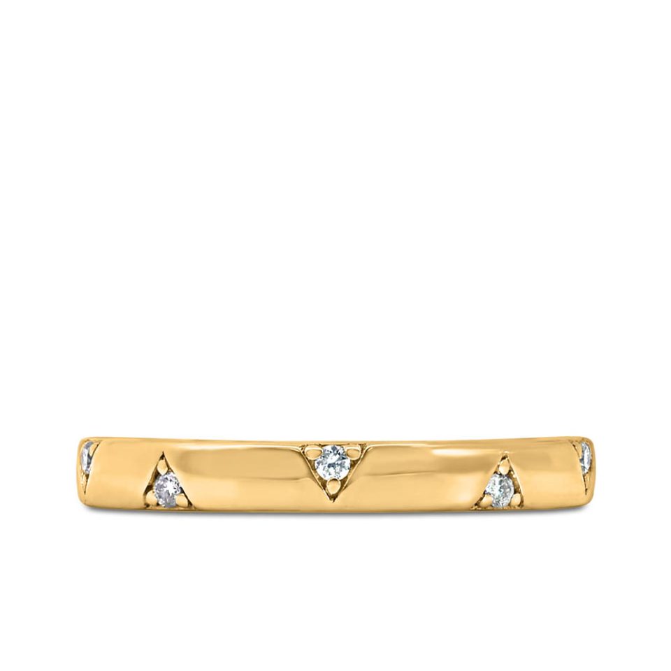 1990s Barbie Totally Triangle Stacking Ring with .05 Carat TW of Diamonds in 10kt Yellow Gold