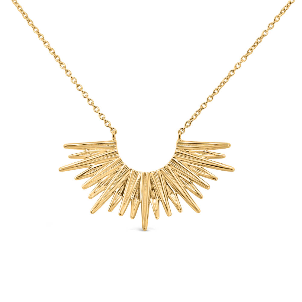 15.5 2 1980s Barbie Sunburst Necklace in Gold Vermeil Plated Sterling Silver Paris Jewellers