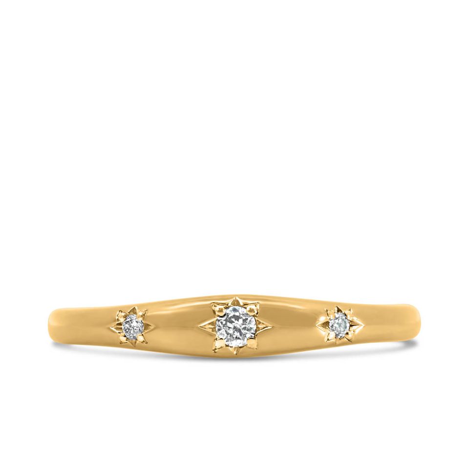 1970s Barbie Starlight Stacking Ring with .07 Carat TW of Diamonds in 10kt Yellow Gold