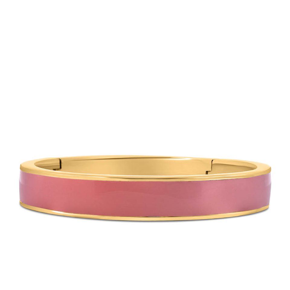 10.8MM 1960s Barbie Retro Glam Bangle with Light Pink Enamel in Gold Vermeil Plated Sterling Silver