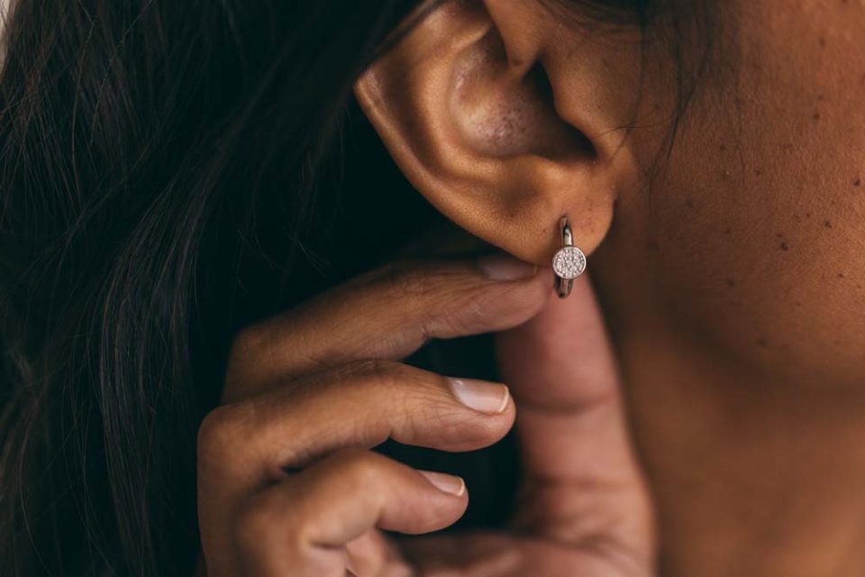 Hoop Earrings with Cubic Zirconia