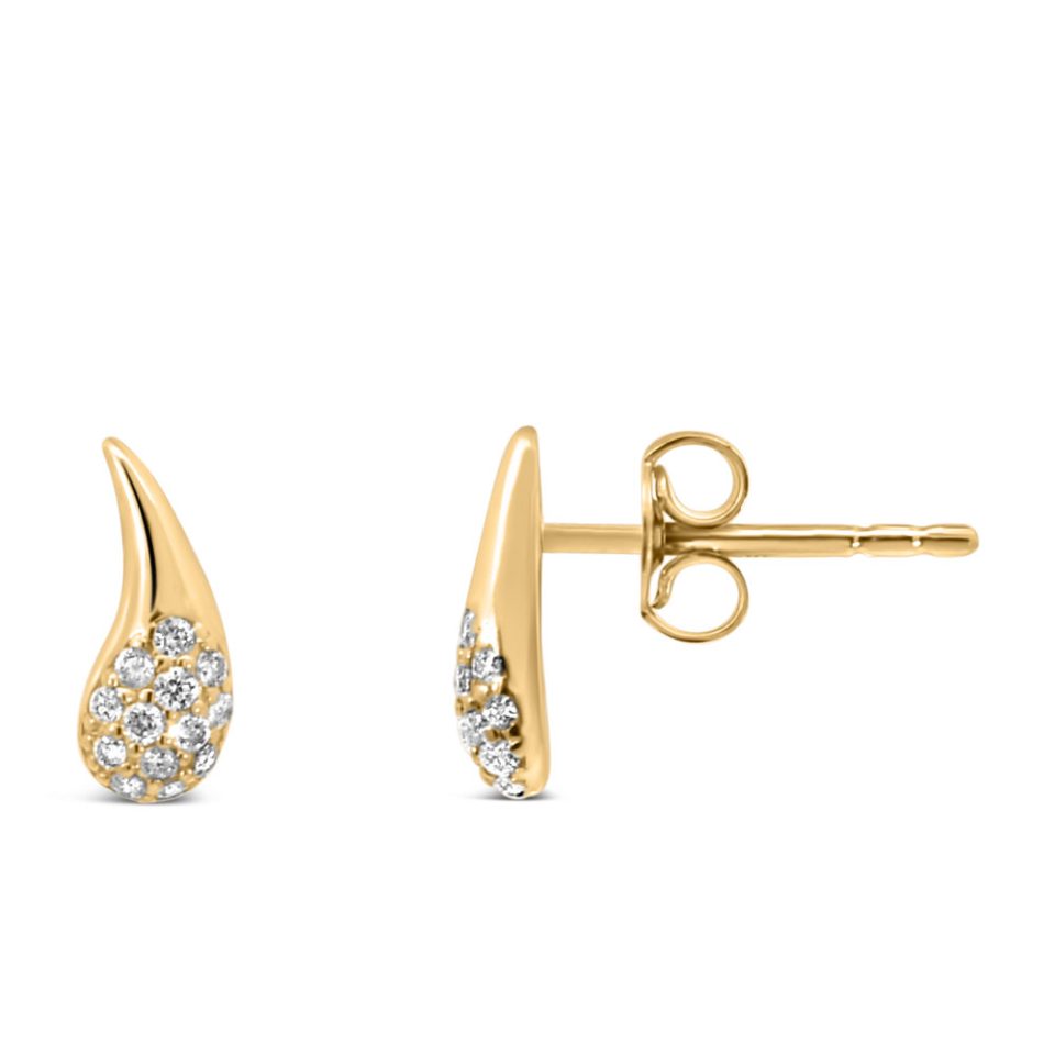 Earrings with .13 Carat TW of Diamonds in 10kt Yellow Gold