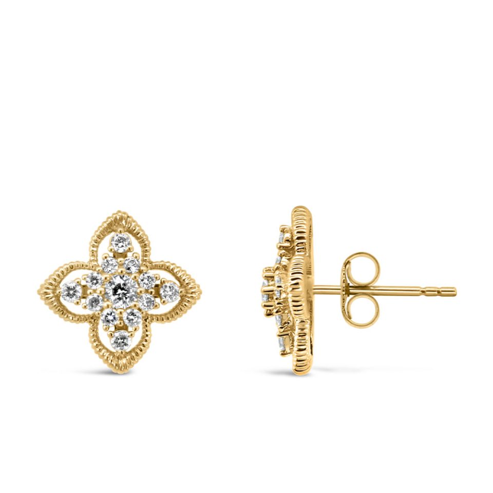 Earrings with .50 Carat TW of Diamonds in 10kt Yellow Gold