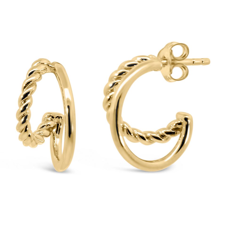 Mini Open Hoop Earrings in Gold Plated Sterling Silver