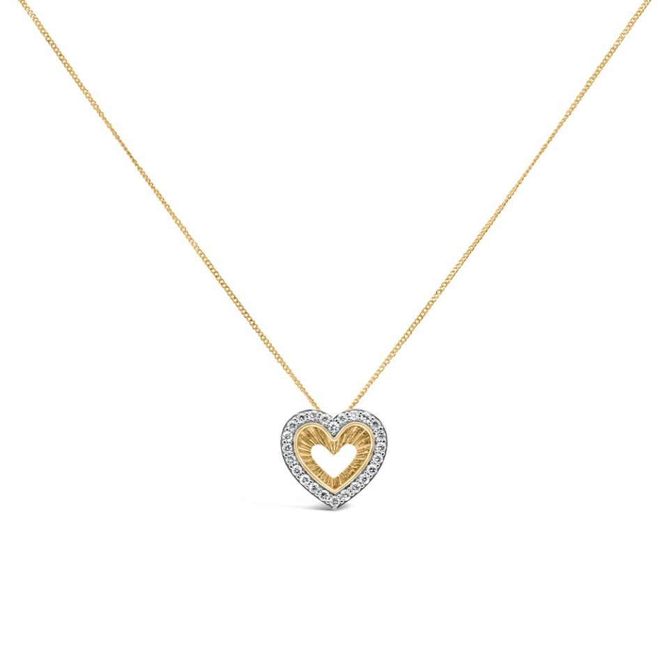 Heart Pendant with .25 Carat TW of Diamonds in 10kt Yellow Gold with Chain