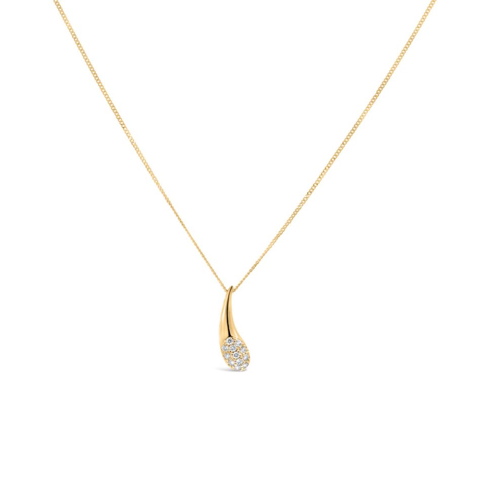 Pendant with .11 Carat TW of Diamonds in 10kt Yellow Gold with Chain