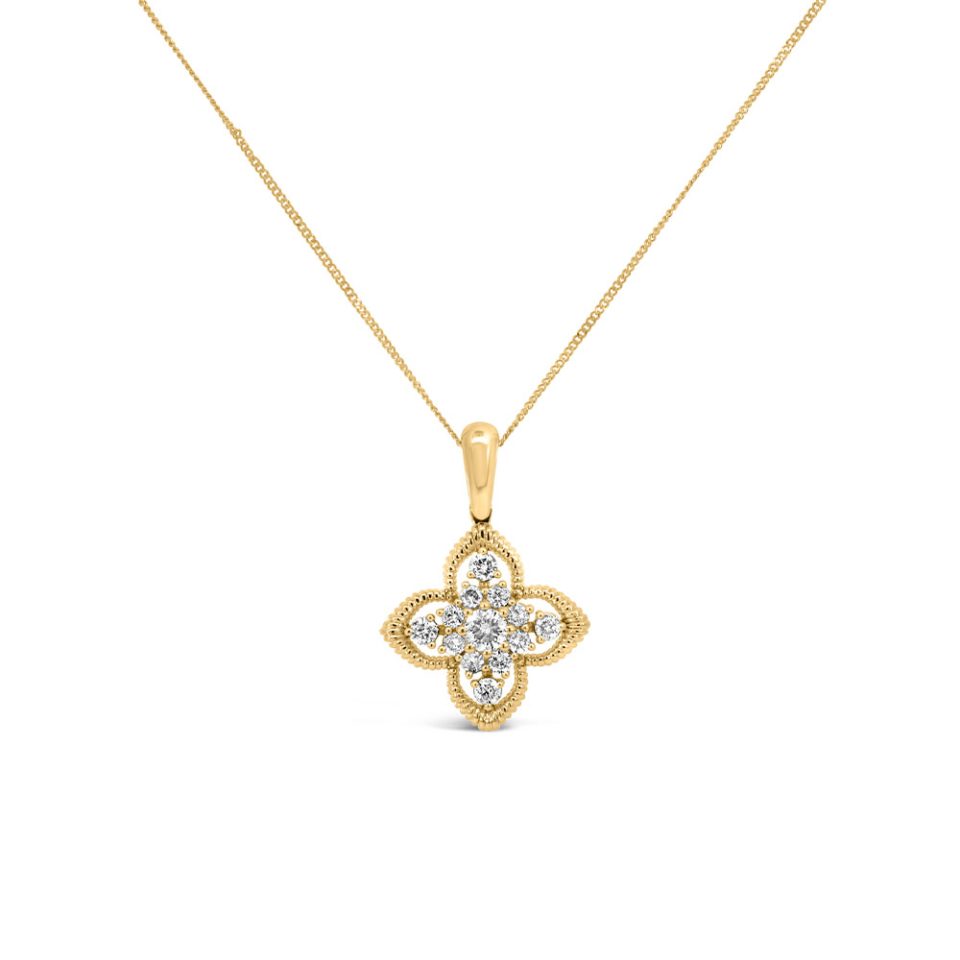 Pendant with .50 Carat TW of Diamonds in 10kt Yellow Gold with Chain