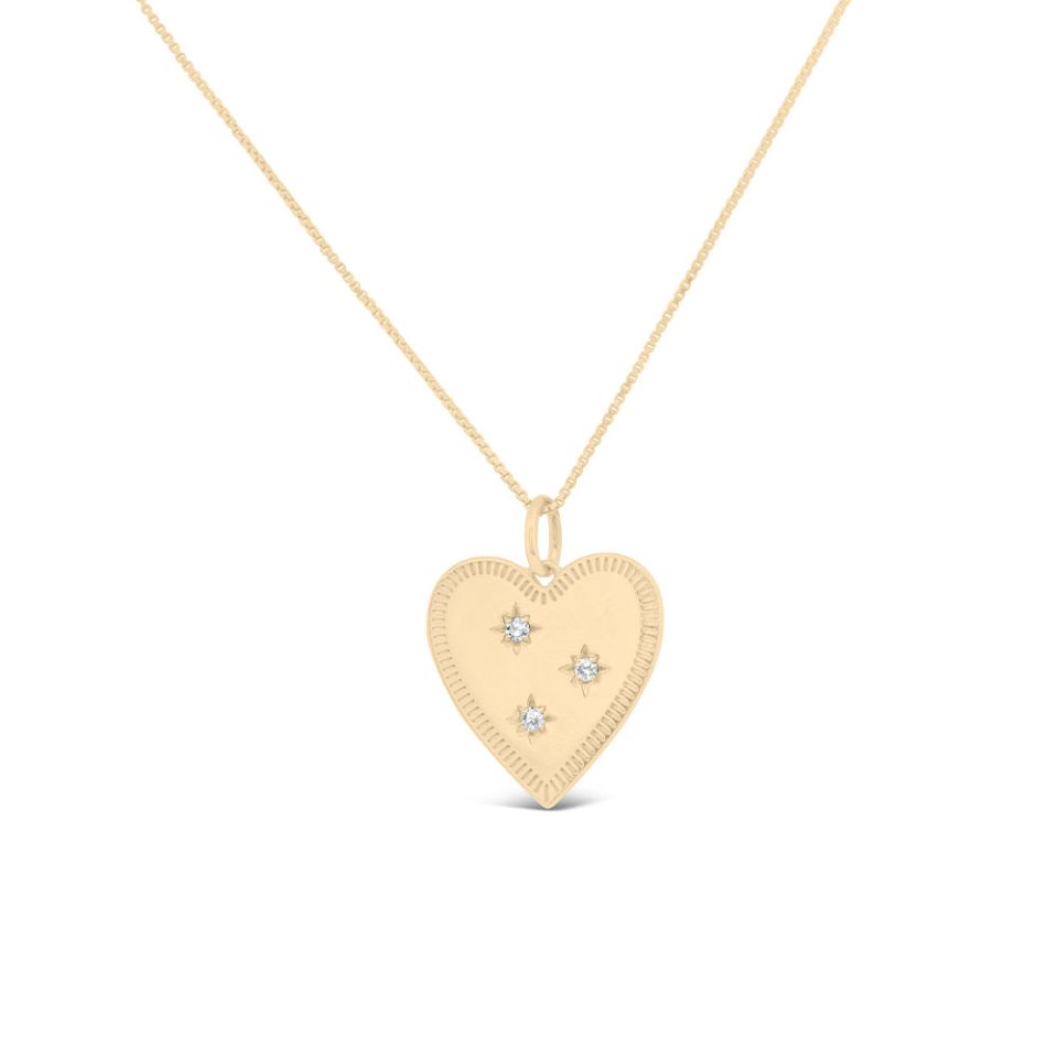 Heart Pendant with .06 Carat TW of Diamonds in Gold Plated Sterling Silver