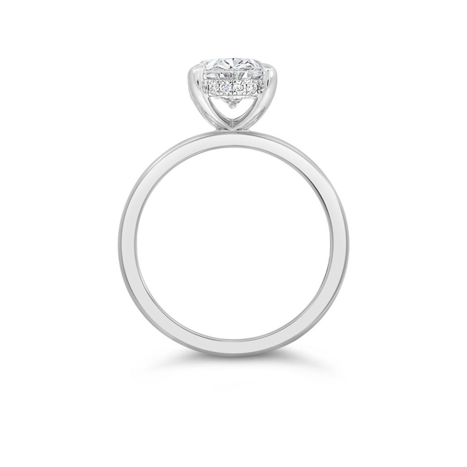 Oval Engagement Ring with 2.15 Carat TW of Lab Created Diamonds in 14kt White Gold