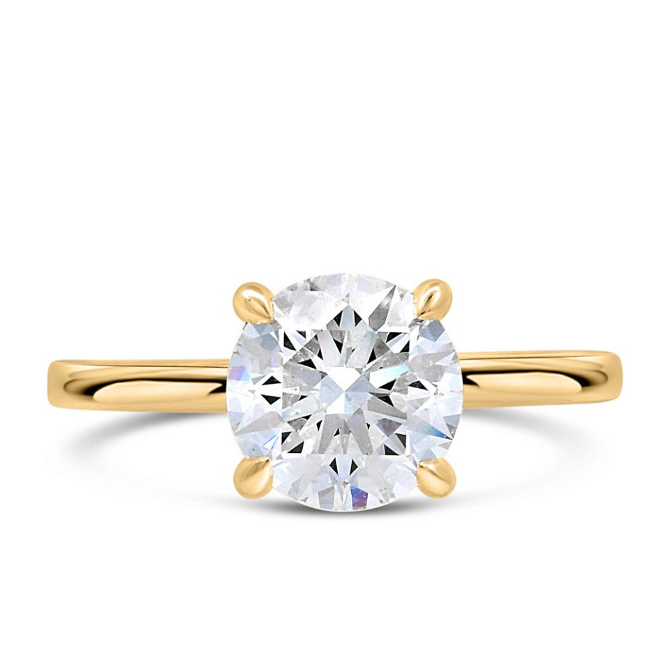 Round Brilliant Engagement Ring with 2.15 Carat TW of Lab Created Diamonds in 14kt Yellow Gold