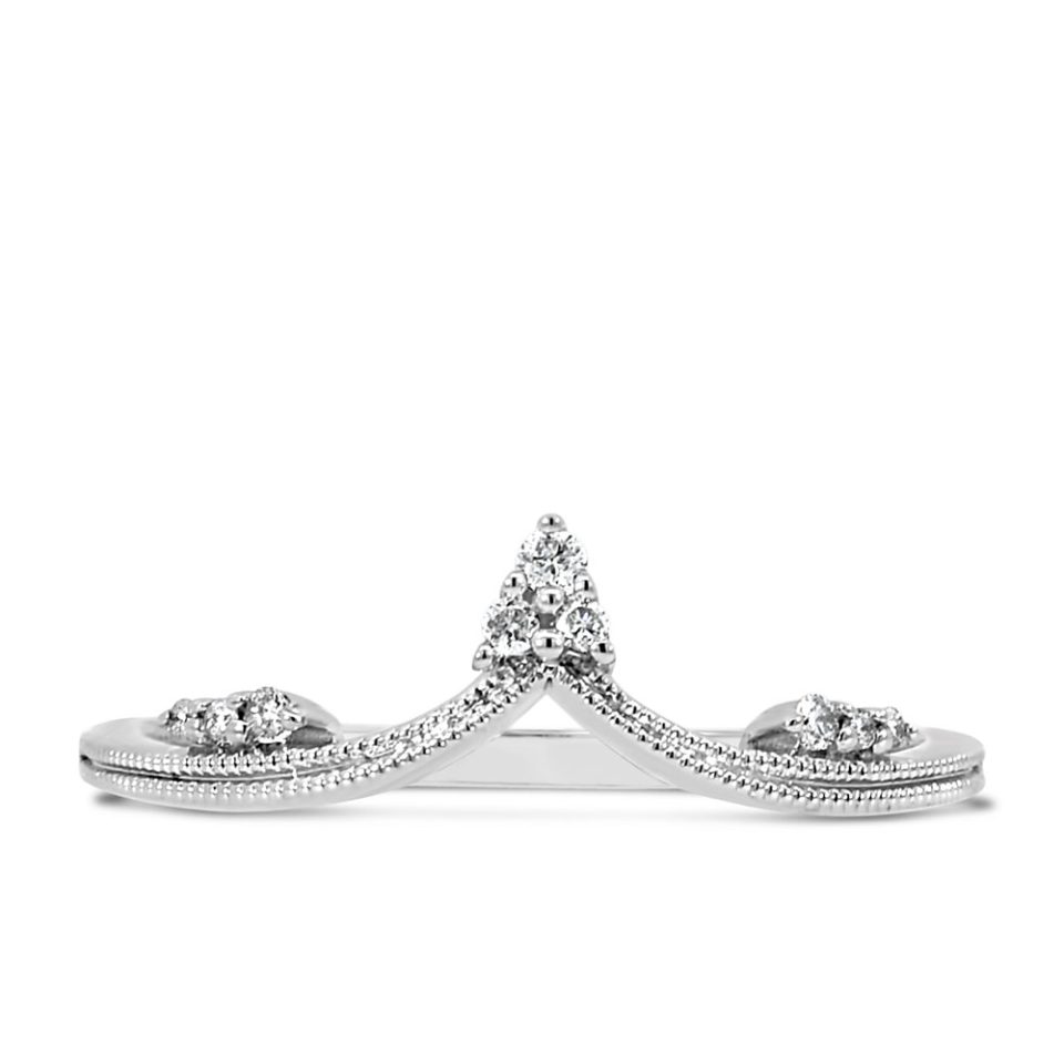 Chevron Ring with .06 Carat TW of Diamonds in Sterling Silver