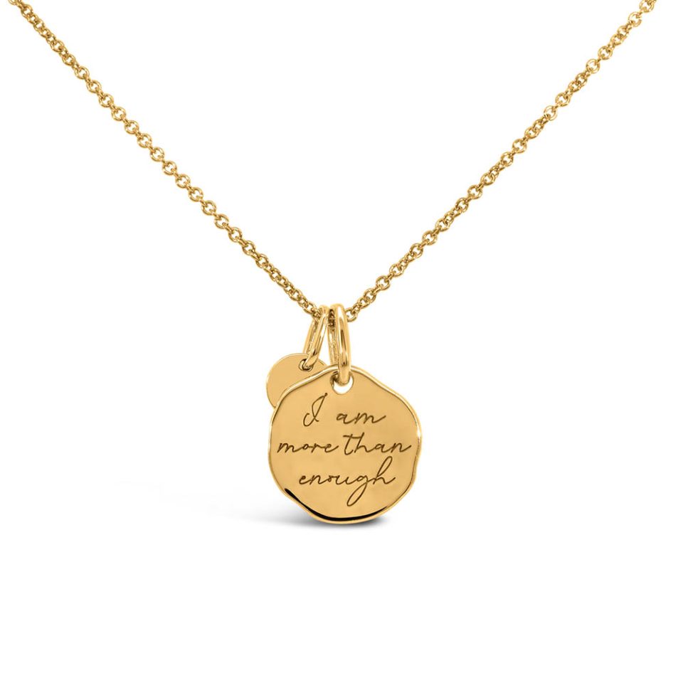 Cecilia Kissel x Paris 16+1" "I am More than Enough" pendant in Vermeil Gold Plated Sterling Silver with Chain