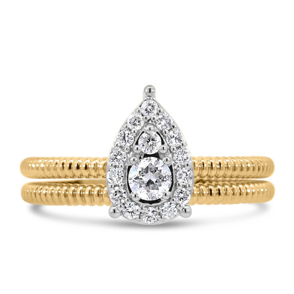 Engagement Ring Set with .33 Carat TW of Diamonds in 14kt Yellow Gold