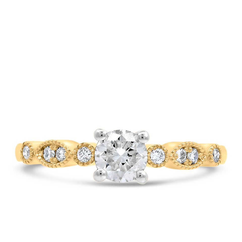 Colourless Collection Engagement Ring with .61 Carat TW of Canadian Diamonds in 18kt Yellow Gold