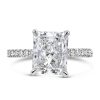 Radiant Engagement Ring with 4.46 Carat TW of Lab Created Diamonds in 14kt White Gold