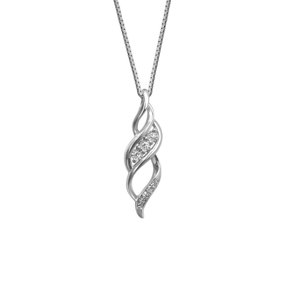 Pendant with .04 Carat TW of Diamonds in Sterling Silver with Chain